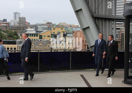 Der Herzog von Cambridge visits Newcastle und Sage Gateshead zu sorgen große Ausstellung des Nordens. Großbritannien, 7. September 2018, David Whinham/Alamy leben Nachrichten Stockfoto