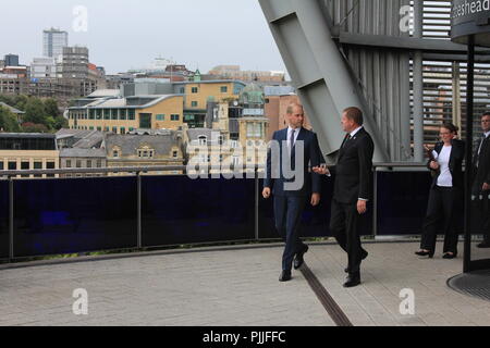 Der Herzog von Cambridge visits Newcastle und Sage Gateshead zu sorgen große Ausstellung des Nordens. Großbritannien, 7. September 2018, David Whinham/Alamy leben Nachrichten Stockfoto