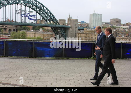 Der Herzog von Cambridge visits Newcastle und Sage Gateshead zu sorgen große Ausstellung des Nordens. Großbritannien, 7. September 2018, David Whinham/Alamy leben Nachrichten Stockfoto