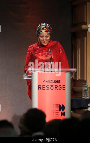 Dublin, Irland. 7. September 2018. Sorge weltweit Systemkonkurrenz Konferenz. Im Bild gesprochen ist stellvertretender Generalsekretär der Vereinten Nationen Amina J. Mohammed an der Sorge Weltweit 50 Jahre die Bekämpfung extremer Armut Konferenz in Dublin Castle heute. Foto: Sasko Lazarov/Photocall Irland Quelle: RollingNews.ie/Alamy leben Nachrichten Stockfoto