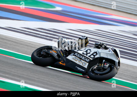 Misano, Italien. 7. September 2018. ALVARO BAUTISTA aus Spanien, Angel Nieto Team Ducati Desmosedici, Gran Premio Octo di San Marino e della Riviera di Rimini, während der Freitag FP1 im Marco Simoncelli World Circuit für die 13. Runde der MotoGP-Weltmeisterschaft, von September 7. bis 9., 2018. 7. Sep 2018. Quelle: AFP 7/ZUMA Draht/Alamy leben Nachrichten Stockfoto