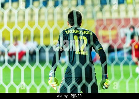 Ploiesti, Rumänien. 7. September 2018. Ciprian Tatarusanu #12 (Rumänien) während der Fußball, UEFA Nationen Liga 2019, Finale, Spiel zwischen den nationalen Teams von Rumänien (ROU) und Montenegro (MNE) am Ilie Oana Stadion, Ploiesti, Rumänien ROU. Foto: Catalin Soare Credit: Cronos/Alamy leben Nachrichten Stockfoto