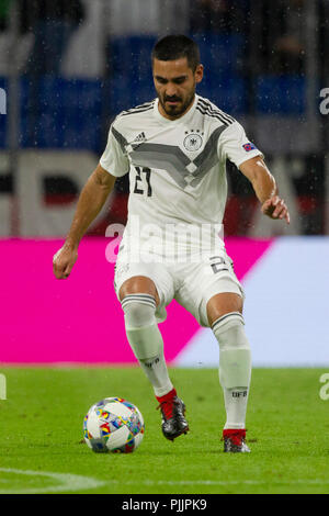 München, Deutschland. 06 Sep, 2018. Ilkay GUENDOGAN (GvúNDOGAN) (Nr. 21, GER). Fussball Laenderspiel, Deutschland (GER) - Frankreich (FRA) 0:0, UEFA Liga, Saison 2018/2019, am 06/09/2018 in Muenchen/ALLIANZARENA/Deutschland. Anmerkung der Redaktion: DFB-Vorschriften die Verwendung von Fotografien als Bildsequenzen und/oder quasi-Video zu verbieten. € | Nutzung der weltweiten Kredit: dpa/Alamy leben Nachrichten Stockfoto