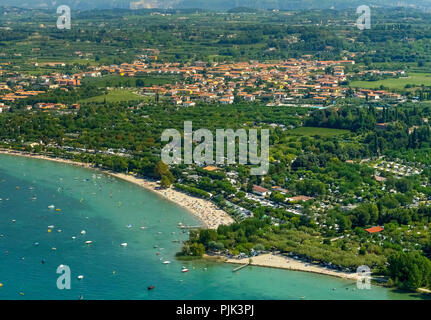 Luftaufnahme, Camping La Quercia Lazise,?? Lago di Garda, Gardasee, Lazise,?? nördlichen Italien, Venetien, Italien Stockfoto