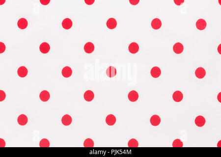 Stoff Polka Dot Hintergrund weiße und rote Textur. Stockfoto