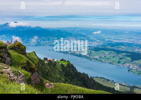 Aussichtspunkte von der Rigi, in der Nähe von Luzern, den Vierwaldstättersee, Kanton Luzern, Schweiz Stockfoto