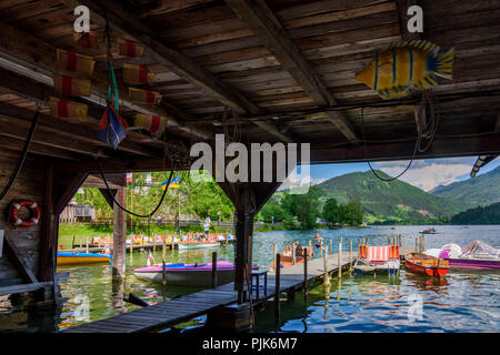 Lunz am See, Lunzer See, Boot mieten, Boot Haus in Österreich, Niederösterreich (Niederösterreich), Region Mostviertel Stockfoto