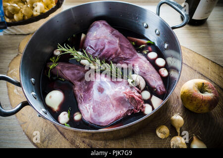 Gebeizt Rehkeule, close-up Stockfoto