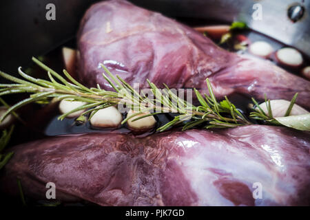 Gebeizt Rehkeule, close-up Stockfoto