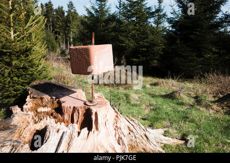 Salzleckstein für Tiere im Wald Stockfoto