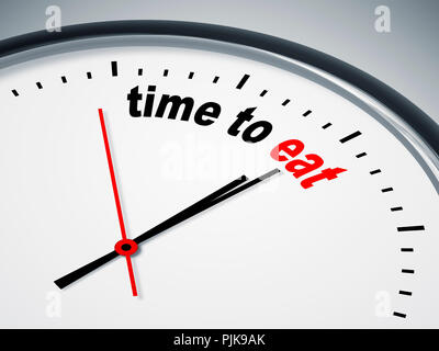 Ein Bild einer schönen Uhr mit Zeit zum Essen Stockfoto