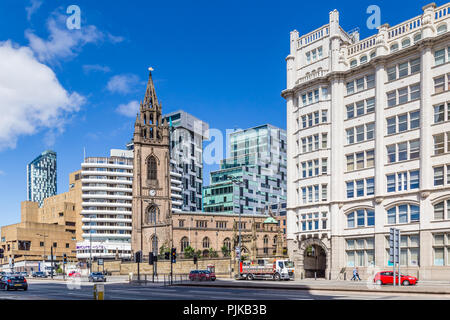 Streetview Liverpool Pfarrkirche in Liverpool Stockfoto