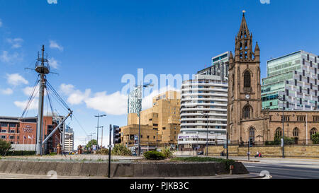 Streetview Liverpool Pfarrkirche in Liverpool Stockfoto