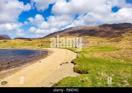 Die Ruinen von Calda Haus am Loch Assynt in der Nähe von Ardvreck Castle Stockfoto