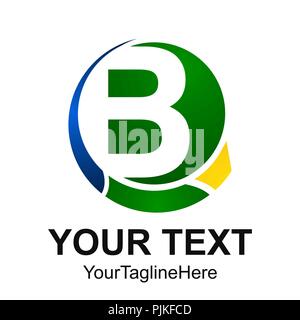 Anfangsbuchstabe B Logo Design template Element gelb grün blau Kreis für Wirtschaft und Gesellschaft Identität Stock Vektor