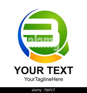 Anfangsbuchstabe B Logo Design template Element gelb grün blau Kreis für Wirtschaft und Gesellschaft Identität Stock Vektor