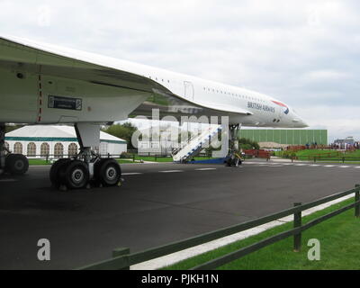 Concorde auf dem Flughafen Manchester anzeigen Park Stockfoto