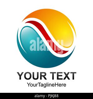 Kreative abstrakten 3d Sphäre swoosh Vektor Logo Design template Element. In den Farben rot orange blau Konzept Symbol Stock Vektor