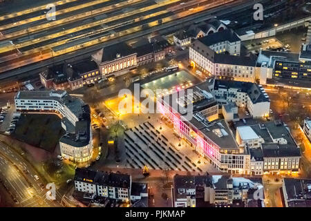 Hamm station mit Platz der Deutschen Einheit, Heinrich-von-Kleist-Forum, Hamm, Ruhrgebiet, Nordrhein-Westfalen, Deutschland Stockfoto