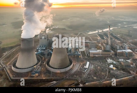 Westfalen Kohle- Kraftwerk, RWE Power, ehemaligen Kernkraftwerk THTR-Hamm Uentrop, ehemaligen Kernkraftwerk, Ruhrgebiet, Nordrhein-Westfalen, Deutschland Stockfoto