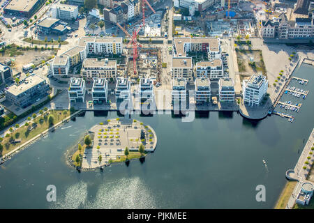 Luftaufnahme, Phoenix See Dortmund, Emscher, Insel, ehemaligen Stahlwerk Website, Strukturwandel, Dortmund, Ruhrgebiet, Nordrhein-Westfalen, Deutschland Stockfoto