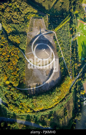 Luftaufnahme, Sky Treppen, Halde Rheinelbe, Künstler Herman Prigann, Sehenswürdigkeiten, Gelsenkirchen, Ruhrgebiet, Nordrhein-Westfalen, Deutschland Stockfoto