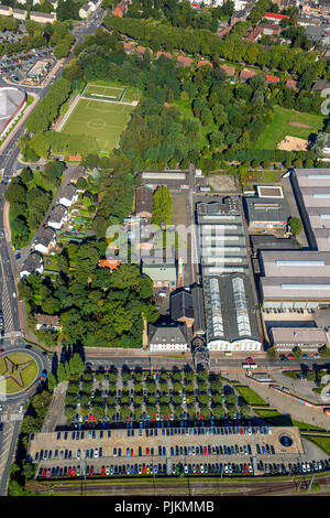 Oberhausen Bereich um den Bahnhof Altenberg Kolonie Gustav Straße, Siedlung an der Industrial Museum Altenberg, Oberhausen historischen Arbeiter, Ruhrgebiet, Nordrhein-Westfalen, Deutschland Stockfoto