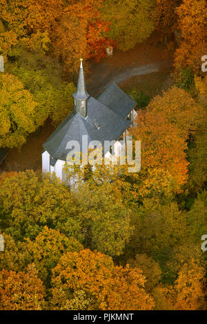 St. Antonius Kapelle, Kirche, Religion, Herbst Wald, Menden, Maerkischer Kreis, Nordrhein-Westfalen, Deutschland, Europa Stockfoto