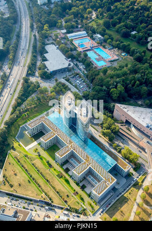 Luftbild, E.ON Ruhrgas E&P GmbH E.ON Campus Essen, EON-Zentrale, Essen, Ruhrgebiet, Nordrhein-Westfalen, Deutschland Stockfoto