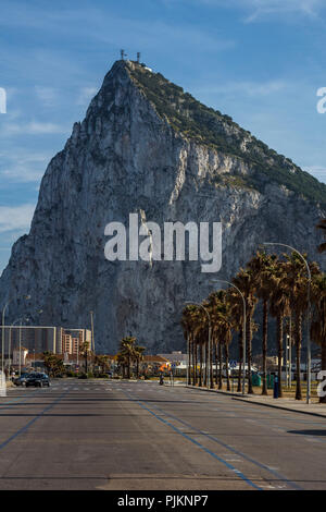 Der Felsen von Gibraltar, Jewel und Britische Enklave an der Mittelmeer Stockfoto