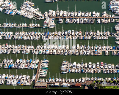 Jachthafen von Sausalito, Segelboote am Pier, San Francisco Bay Area, USA, Kalifornien, USA Stockfoto