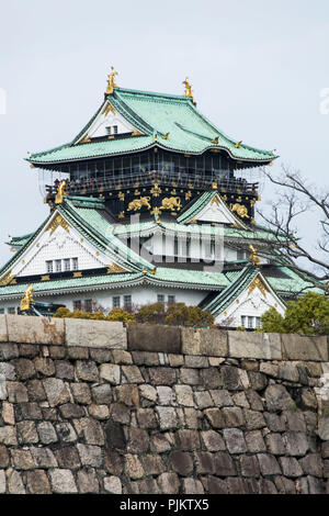 Hauptturm der Burg von Osaka, Japan Stockfoto