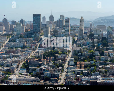 Blick von Norden auf den Financial District, San Francisco, San Francisco Bay Area, Vereinigten Staaten von Amerika, Kalifornien, USA Stockfoto