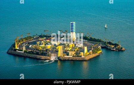 Öl Insel Long Beach, White Island, THUMS T-3 Insel weiß, Long Beach, Los Angeles County, Kalifornien, USA Stockfoto