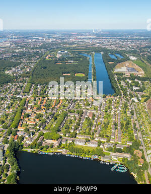 Wedau Bissingheim Gartenstadt Wedau, Duisburg, Ruhrgebiet, Nordrhein-Westfalen, Deutschland Stockfoto