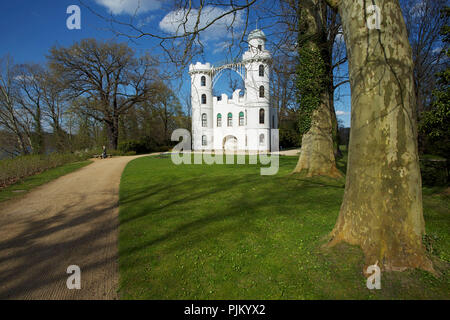 Schloss auf der Pfaueninsel in Berlin Wannsee. Stockfoto