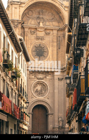 Semana Santa, festlich geschmückten Häuser in Granada, Andalusien, Spanien, Europa Stockfoto