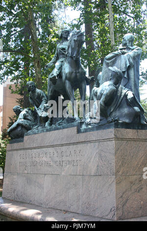 Statue von George Rogers Clark in Charlottesville, Virginia Stockfoto