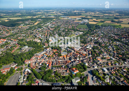 Ansicht von Süden in die Stadt Werne, Werne, Ruhrgebiet, Kreis Unna, Nordrhein-Westfalen, Deutschland Stockfoto