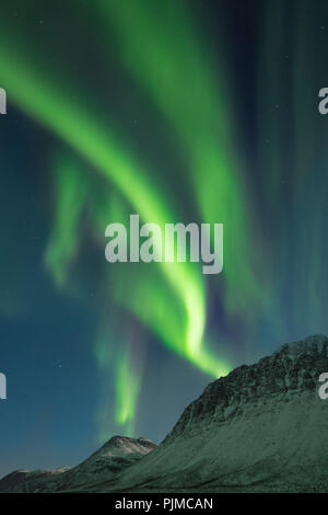 Europa, Norwegen, Troms, tanzenden Nordlichter über Grøtfjord Stockfoto