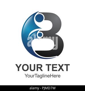 B schreiben Erste alphabet Logo Design Vorlage mit swoosh Mann Stock Vektor