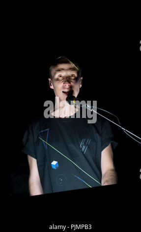Konzert des Belgischen electro band Gans Im Ancienne Belgique (Brüssel, 22/04/2016) Stockfoto