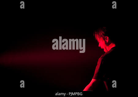 Konzert des Belgischen electro band Gans Im Ancienne Belgique (Brüssel, 22/04/2016) Stockfoto