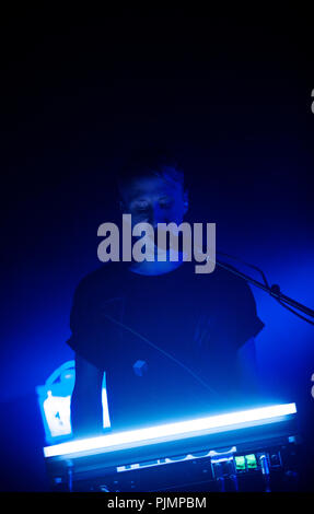 Konzert des Belgischen electro band Gans Im Ancienne Belgique (Brüssel, 22/04/2016) Stockfoto