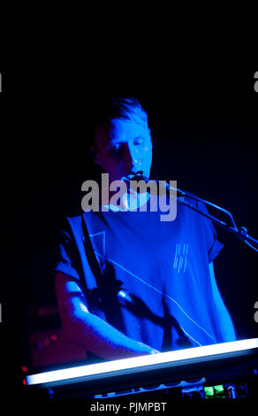 Konzert des Belgischen electro band Gans Im Ancienne Belgique (Brüssel, 22/04/2016) Stockfoto