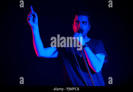 Konzert des Belgischen electro band Gans Im Ancienne Belgique (Brüssel, 22/04/2016) Stockfoto