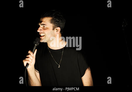 Konzert des Belgischen electro band Gans Im Ancienne Belgique (Brüssel, 22/04/2016) Stockfoto