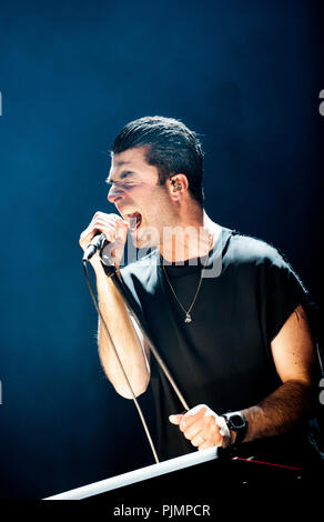 Konzert des Belgischen electro band Gans Im Ancienne Belgique (Brüssel, 22/04/2016) Stockfoto