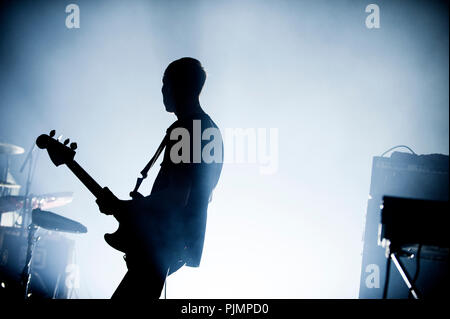 Konzert des Belgischen electro band Gans Im Ancienne Belgique (Brüssel, 22/04/2016) Stockfoto