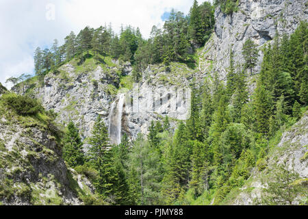 Wasserfall Mirafall in der spektakulären felsigen Schlucht der Ötschergräben in Österreich genannt. Stockfoto